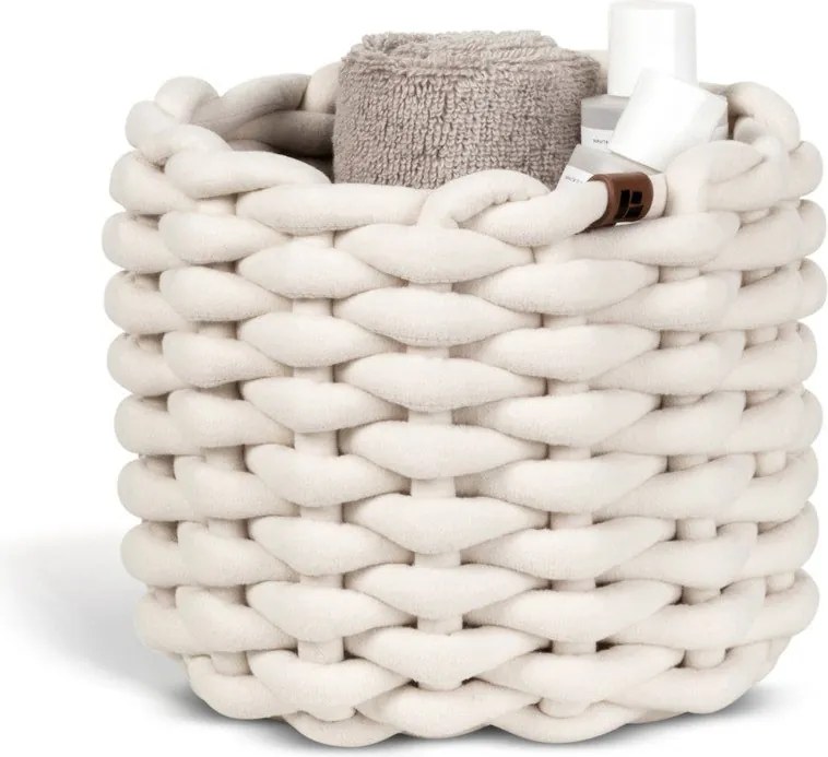 Látkový košík ø 21x17 cm Peach Skin Round S – Bigso