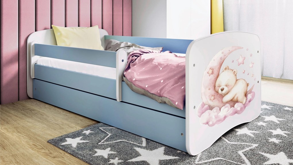 XXXLutz POSTEĽ PRE DETI A MLÁDEŽ 80/160 cm, modrá, biela MID.YOU - Detské izby - 00214200023N