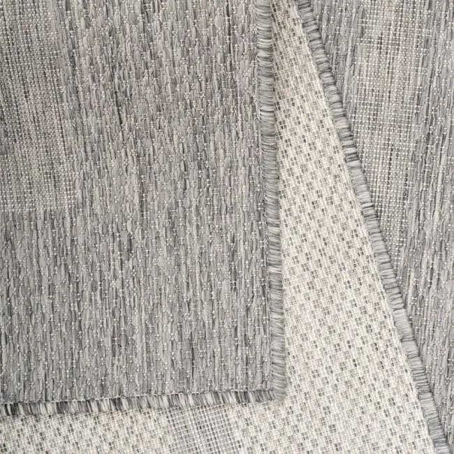 Šnúrkový koberec Relax ramka sivý