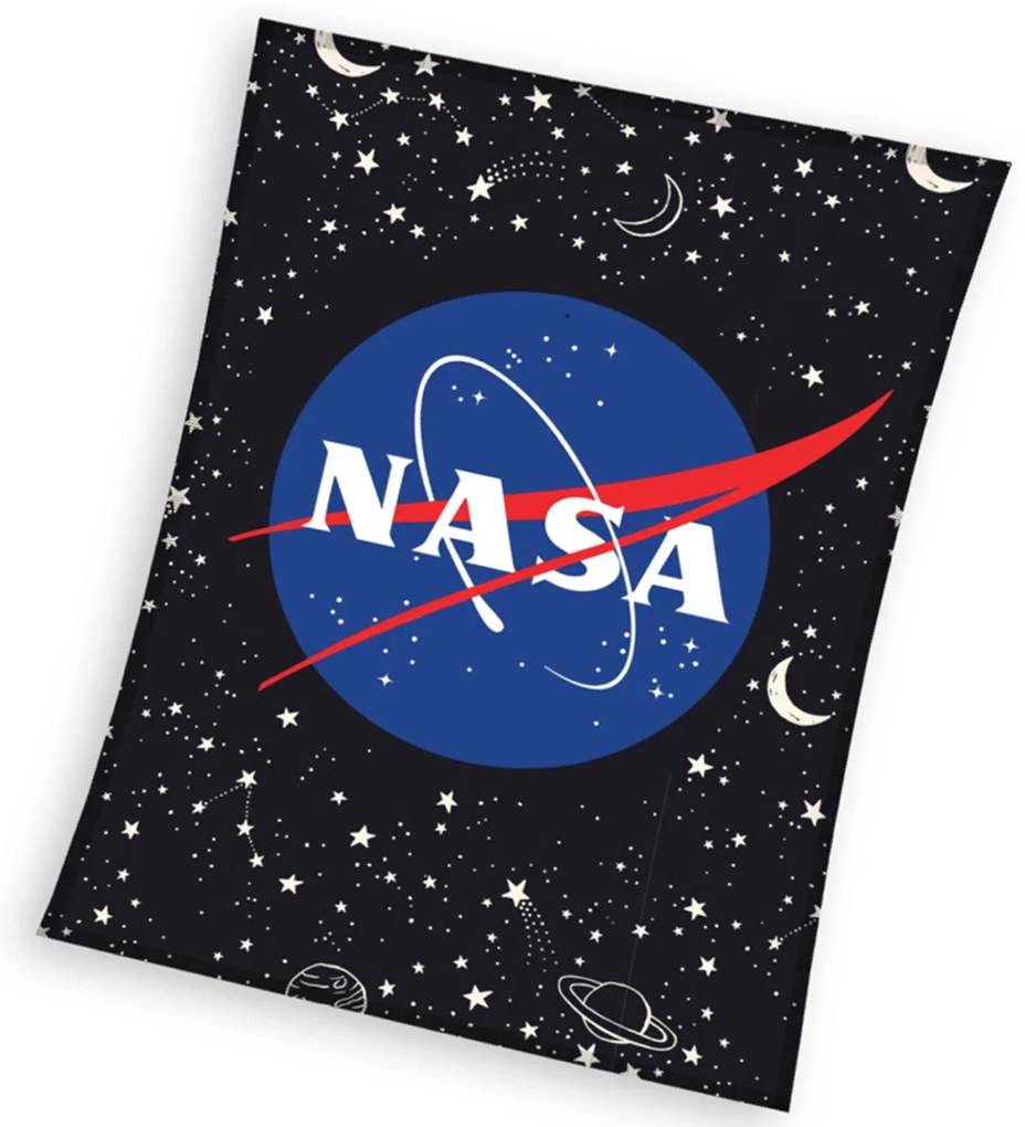 DETSKÁ FLEECOVÁ DEKA NASA 130X170 CM VZOROVANÁ
