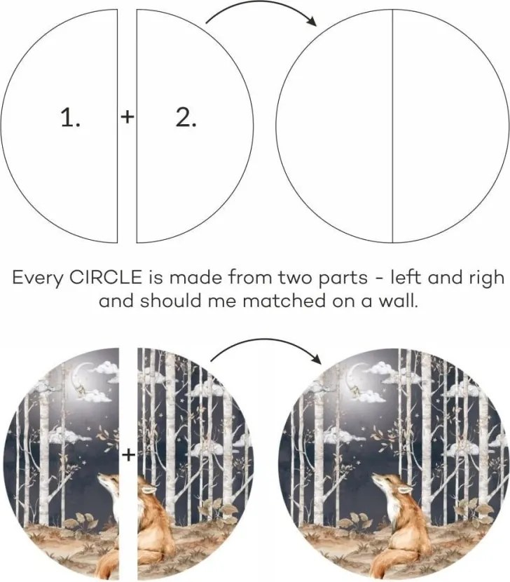 Samolepka do detskej izby Líška v kruhu L