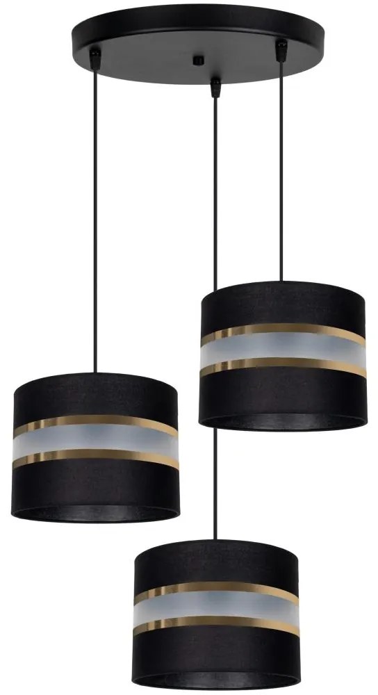 Luster na lanku CORAL 3xE27/60W/230V čierna