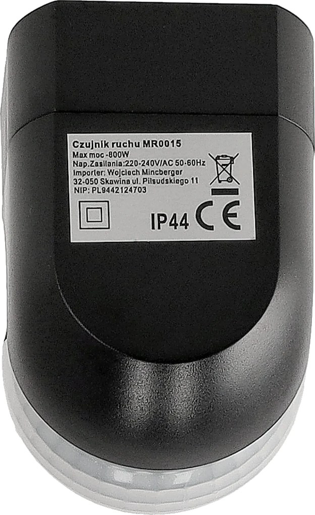 BERGE Pohybové čidlo LED PIR čierne IP44 800W PR054