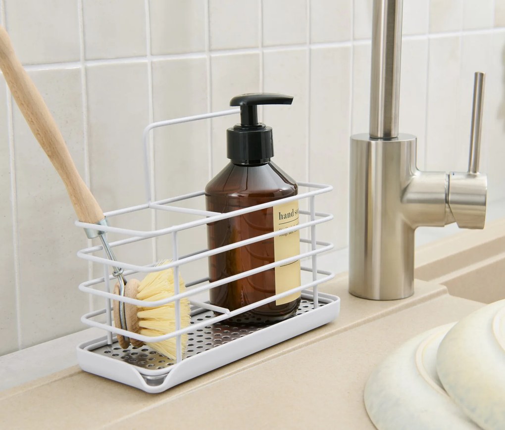 Kovový stojan na potreby na umývanie riadu