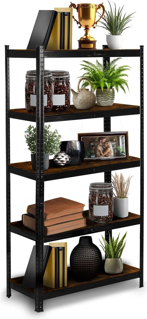 Kovový úložný regál 180 x 90 x 40 cm Humberg HR-852 čierny