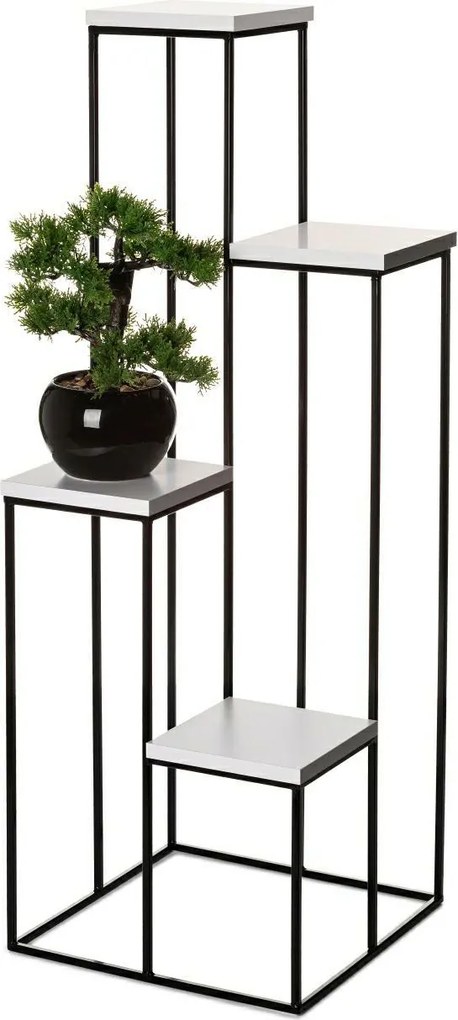 STOJAN NA KVETINÁČ KASKADA 110X40X40 CM ČIERNA/BIELA