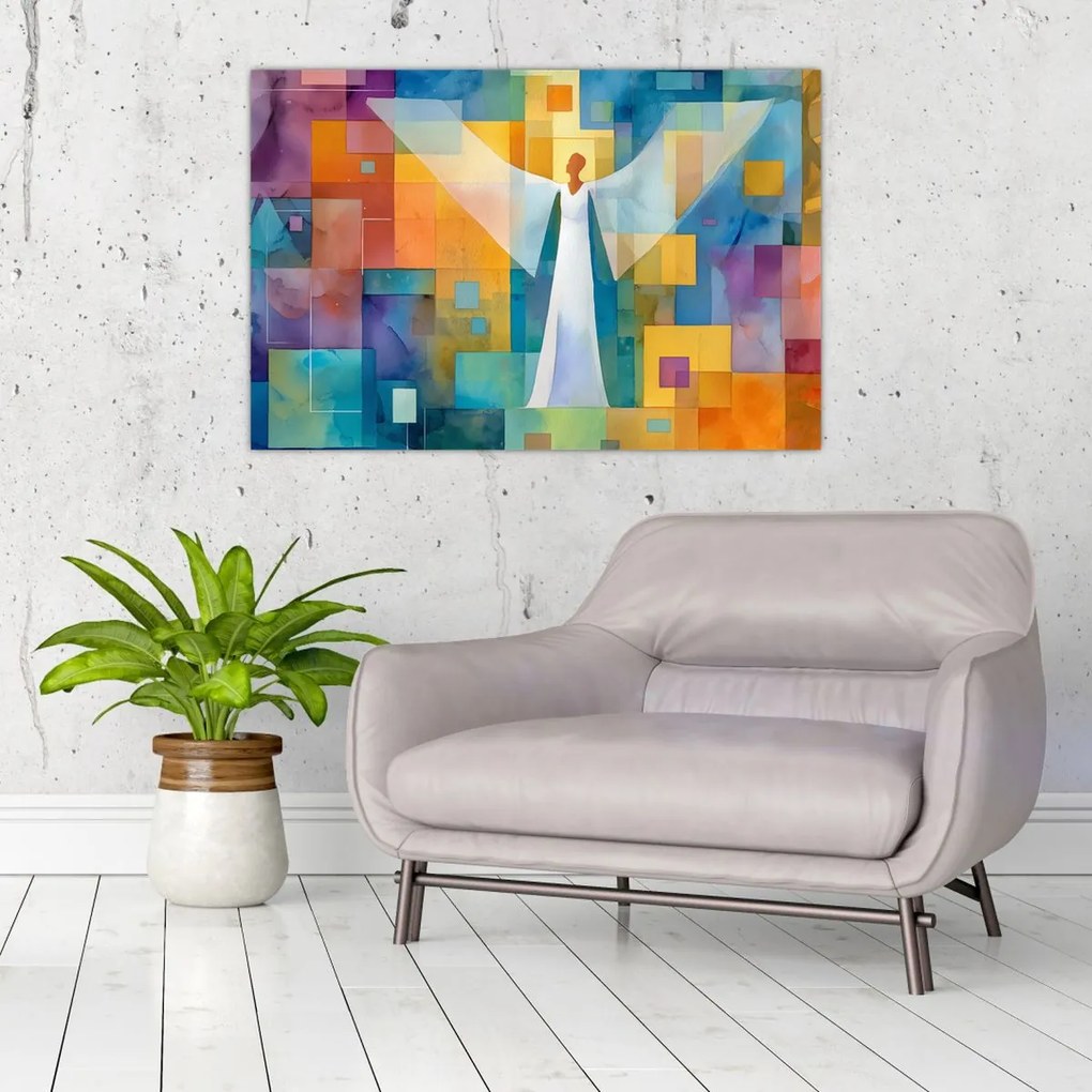 Obraz - Geometrický anjel (90x60 cm)