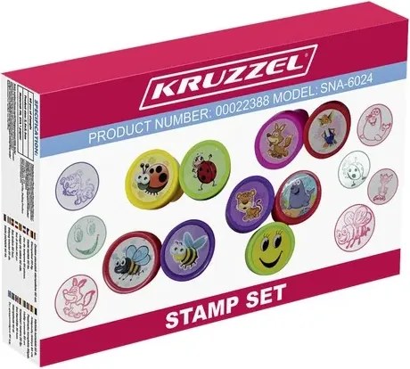 KRUZZEL Súprava pečiatok pre deti 60 ks - Kruzzel