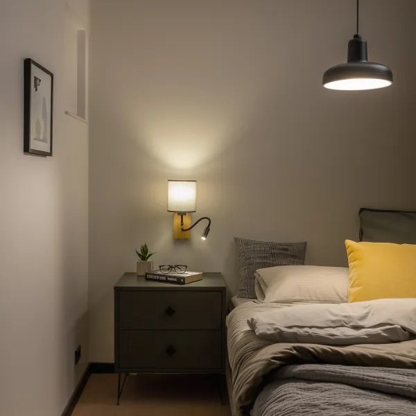 Brilagi - LED Nástenná lampa NUBILA WOOD 1xE27/25W/230V + LED/3W dub/šedá