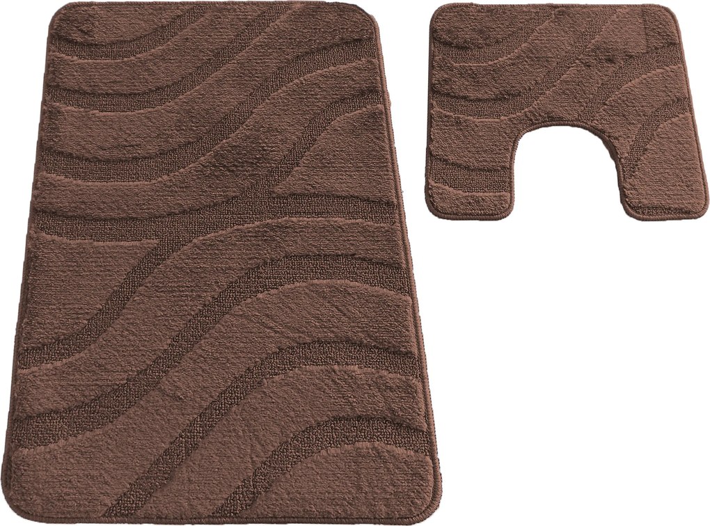 DY Kúpeľňová sada koberčekov s výrezom Symphony - hnedá