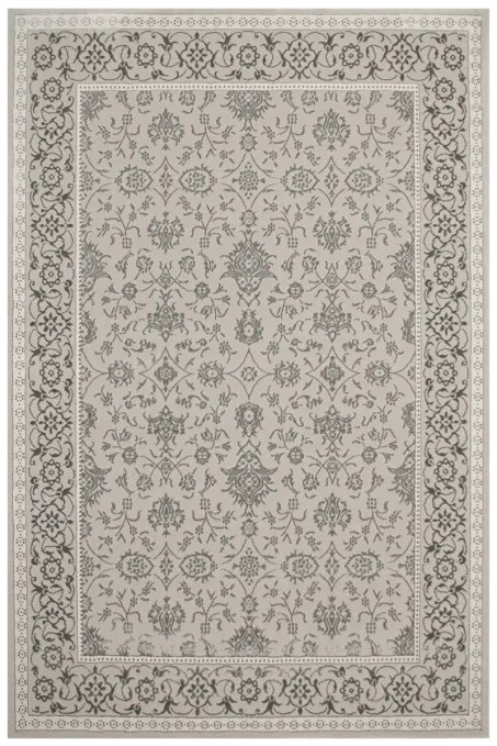 Koberec Allora Plus F346A ornament / rám, strieborný / sivý
