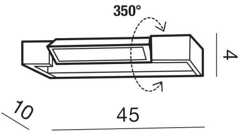 LED nástenné svietidlo Dali 45 4000K biele