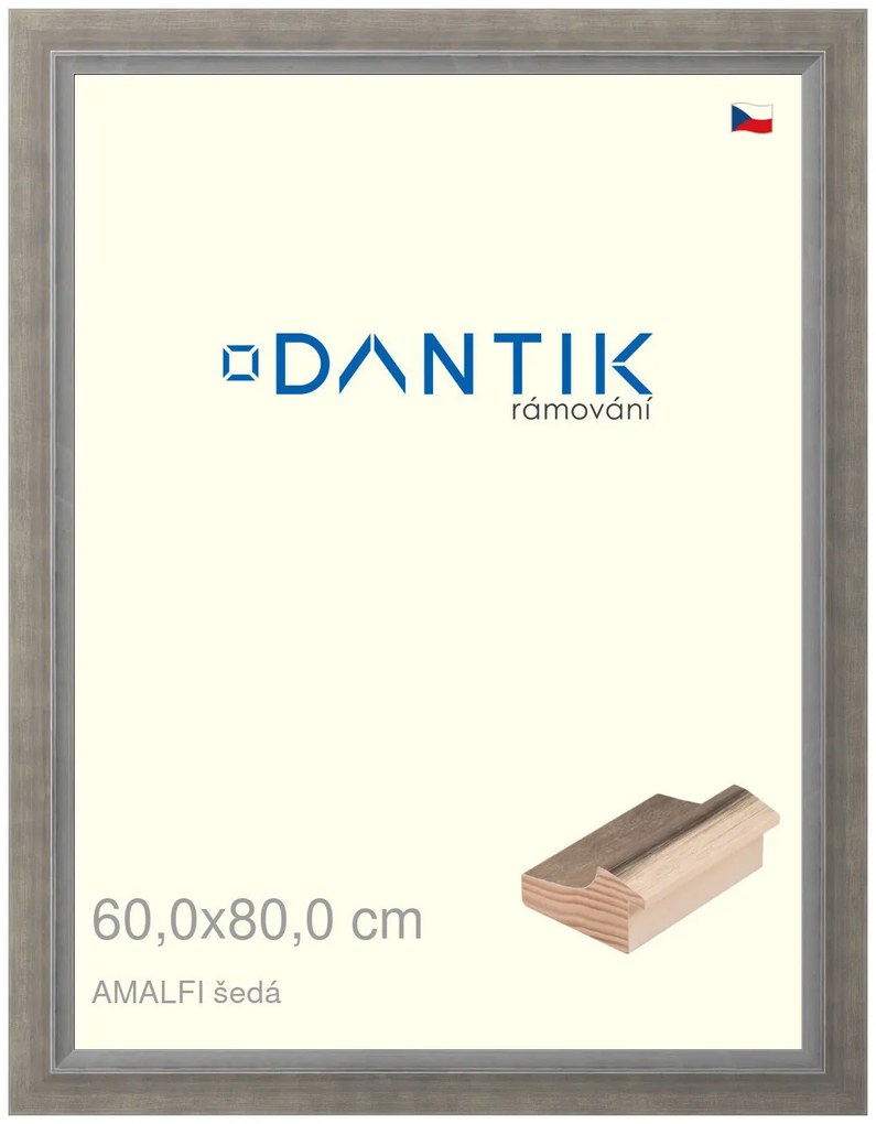 DANTIK rám na obraz 60x80 | AMALFI šedá (Plexi Čiré)