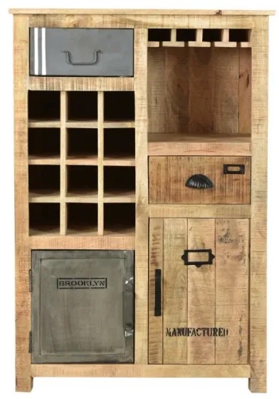 furniture-nabytek.cz - Masívna komoda Highboard Pune z mangového dreva, lakovaná, prírodná farba – 80×43×110 cm