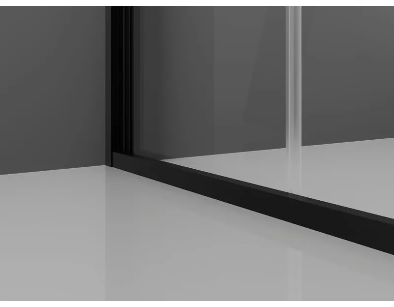 Mexen Exo, skladacie dvere do otvoru 90x200 cm, 6mm číre sklo, čierny profil, 816-090-000-70-00