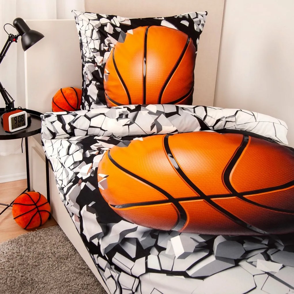 Herding bavlnená posteľná bielizeň Basketball, 135x 200 cm, 80 x 80 cm