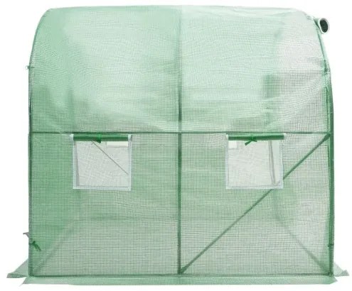 vidaXL Skleník s oceľovými základmi 4 m² 2x2x2 cm-