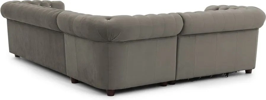 Sivá zamatová rozkladacia rohová pohovka (ľavý roh/do L) York Blik – Ropez