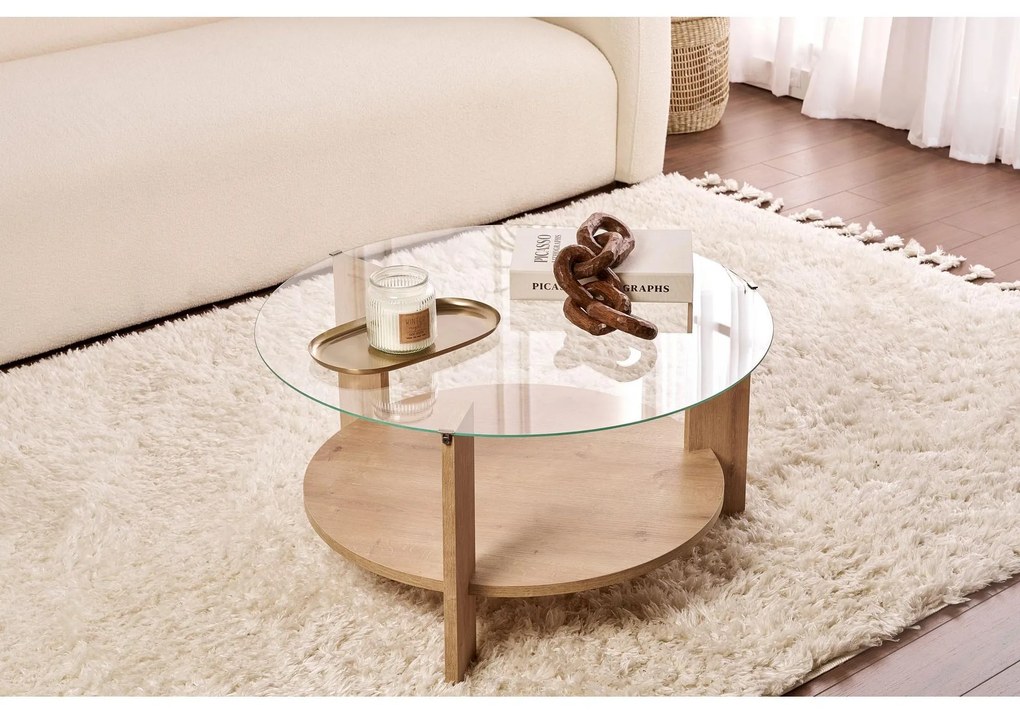 Konferenčný stôl Clara - Sapphire Oak, Transparent