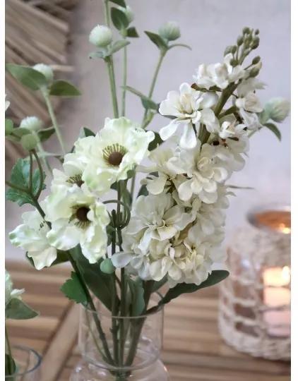 Dekorácia umelý krémový kvet Delphinium cream - 80 cm