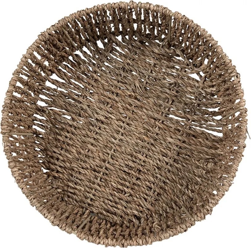 3ks pletený okrúhly košík z morskej trávy - Ø 24*8 / Ø 22*7 / Ø 19*6 cm