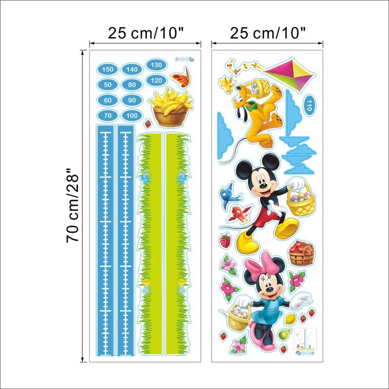 Samolepka na stenu "Detský meter - Mickey a Minnie 2" 170x100 cm