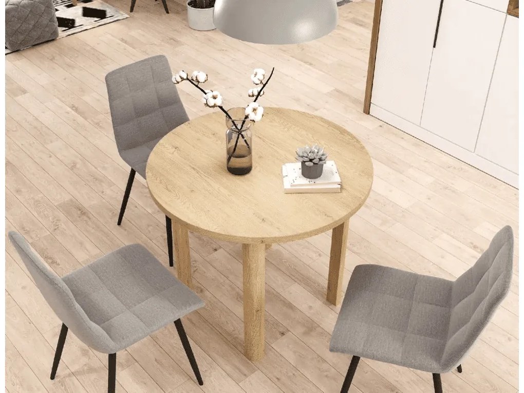 Okrúhly jedálenský stôl ADAM 80x80 cm, dekor dub Cremona Torro