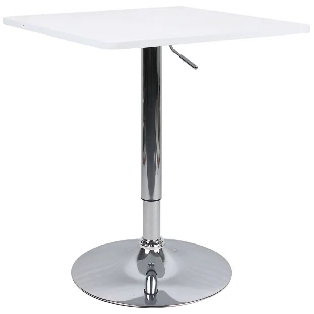 Barový stôl s nastaviteľnou výškou, biela, FLORIAN 2 NEW