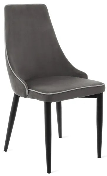 Jedálenská stolička LOUIS RIBBON zamatová sivá 848891