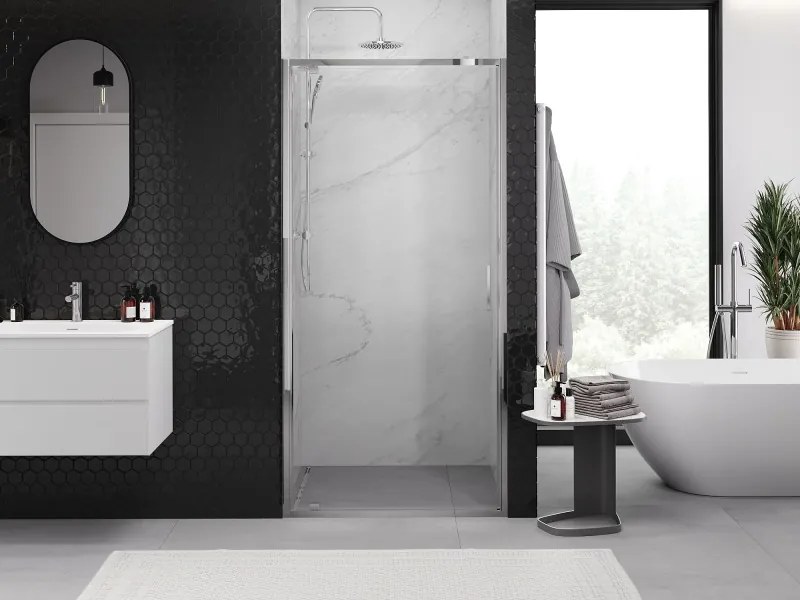 Mexen Exo, 1-krídlové sprchové dvere do otvoru 85 cm, 6mm číre sklo, chrómový profil, 8181-085-000-01-00