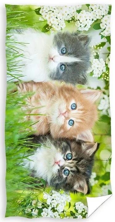 Bavlnená osuška s malými mačiatkami 70x140