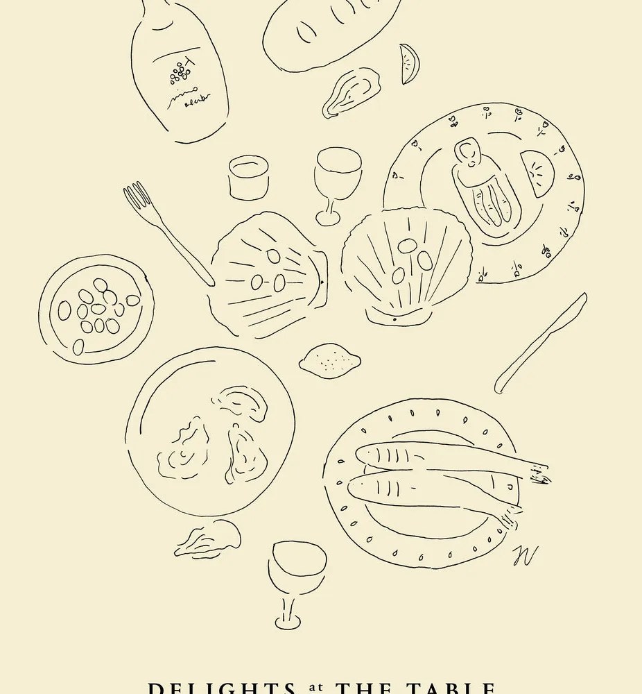The Poster Club Plagát Delights at the Table by Isabelle Vandeplassche 30x40