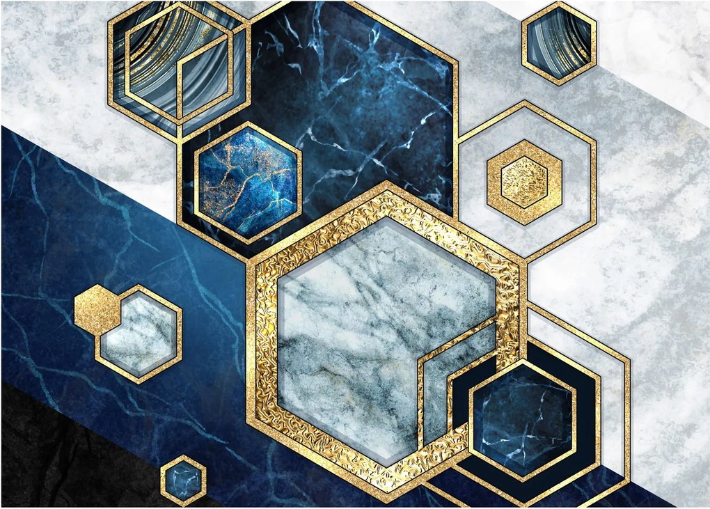 Obraz - Mramorové hexagóny (70x50 cm)