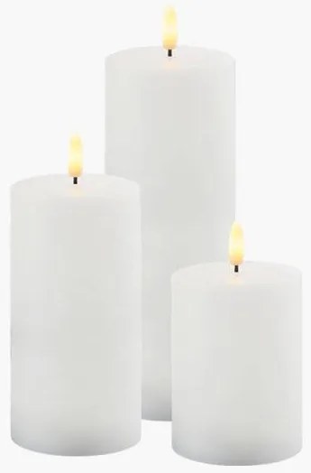 SIRIUS Venkovní LED svíčka, sada 3 kusů, bílé,10/15/20 cm