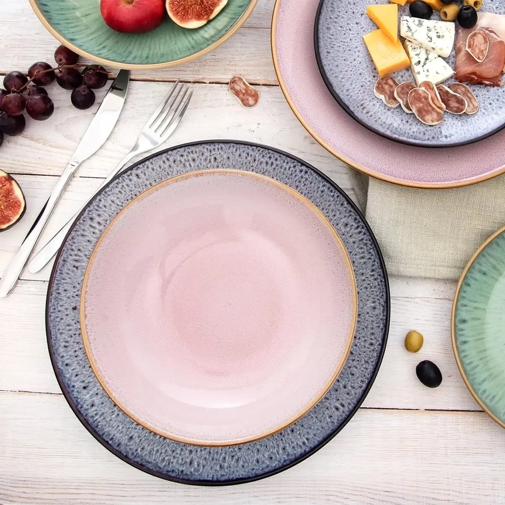 Orion Sada keramických plytkých tanierov Glaze fialová 27 cm, 6 ks