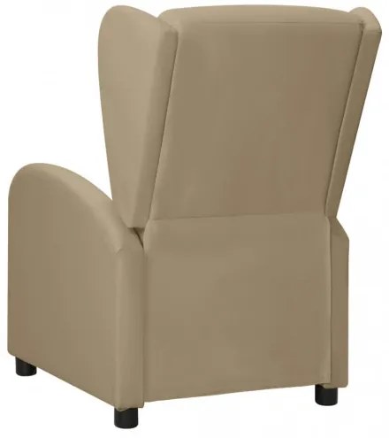 vidaXL Sklápacie kreslo wingback kapučínové umelá koža-