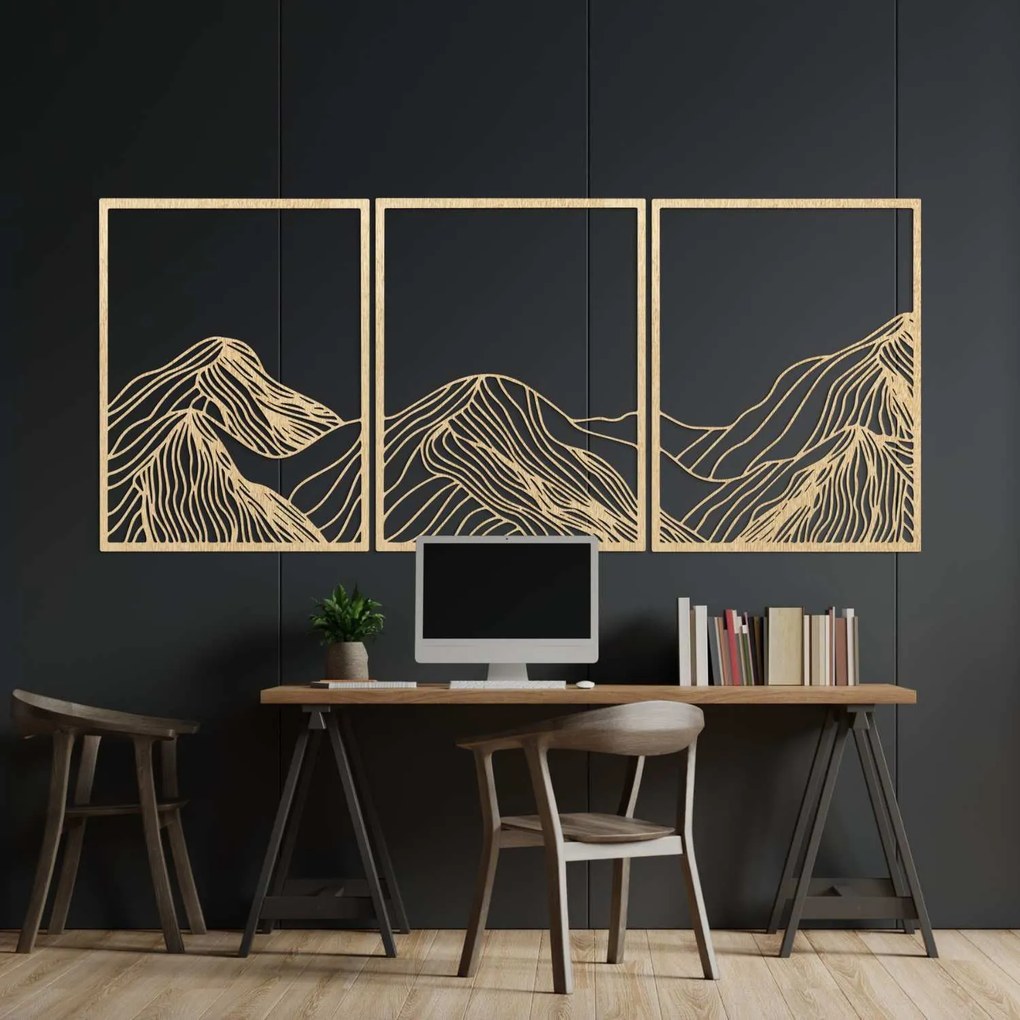 Drevený obraz horská panoráma | WILRED: Preglejka Topoľ - Honey 3071 80 x 35 cm 4486-99831 PR0478