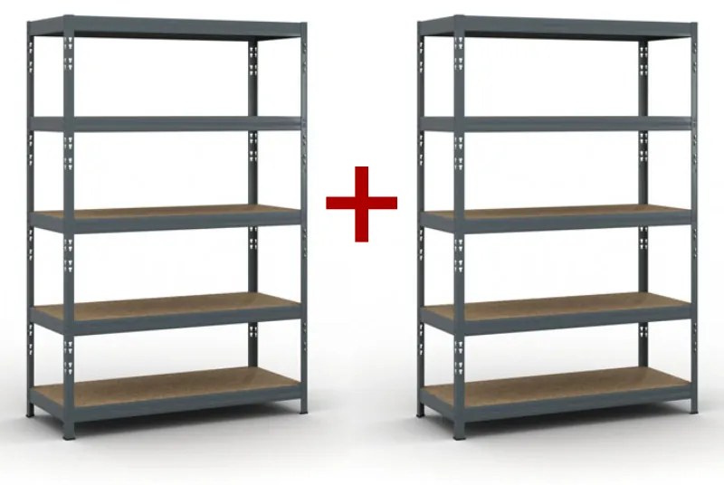 Policový regál 1+1 ZADARMO, 1786x1200x500 mm, nosnosť 280kg