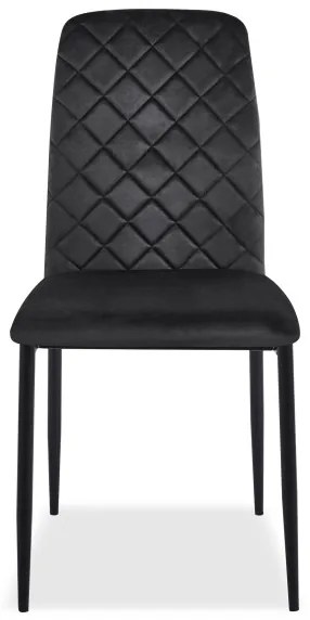 Jedálenská stolička MAVERIK zamatová, čierna