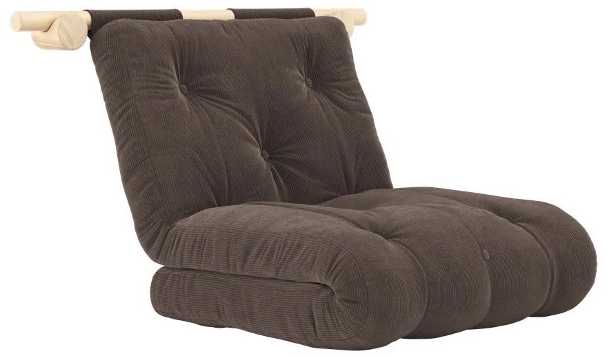 Tmavohnedé menčestrové kreslo Hooked – Karup Design