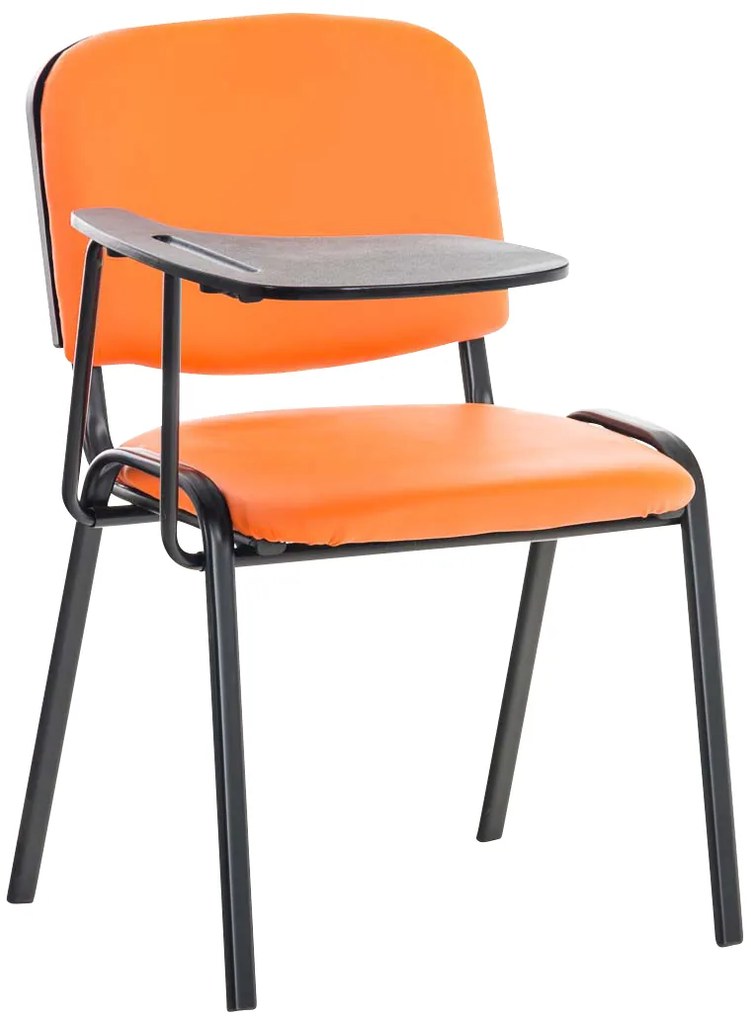 Stolička Ken s skladacím stolíkom koženka - oranžová