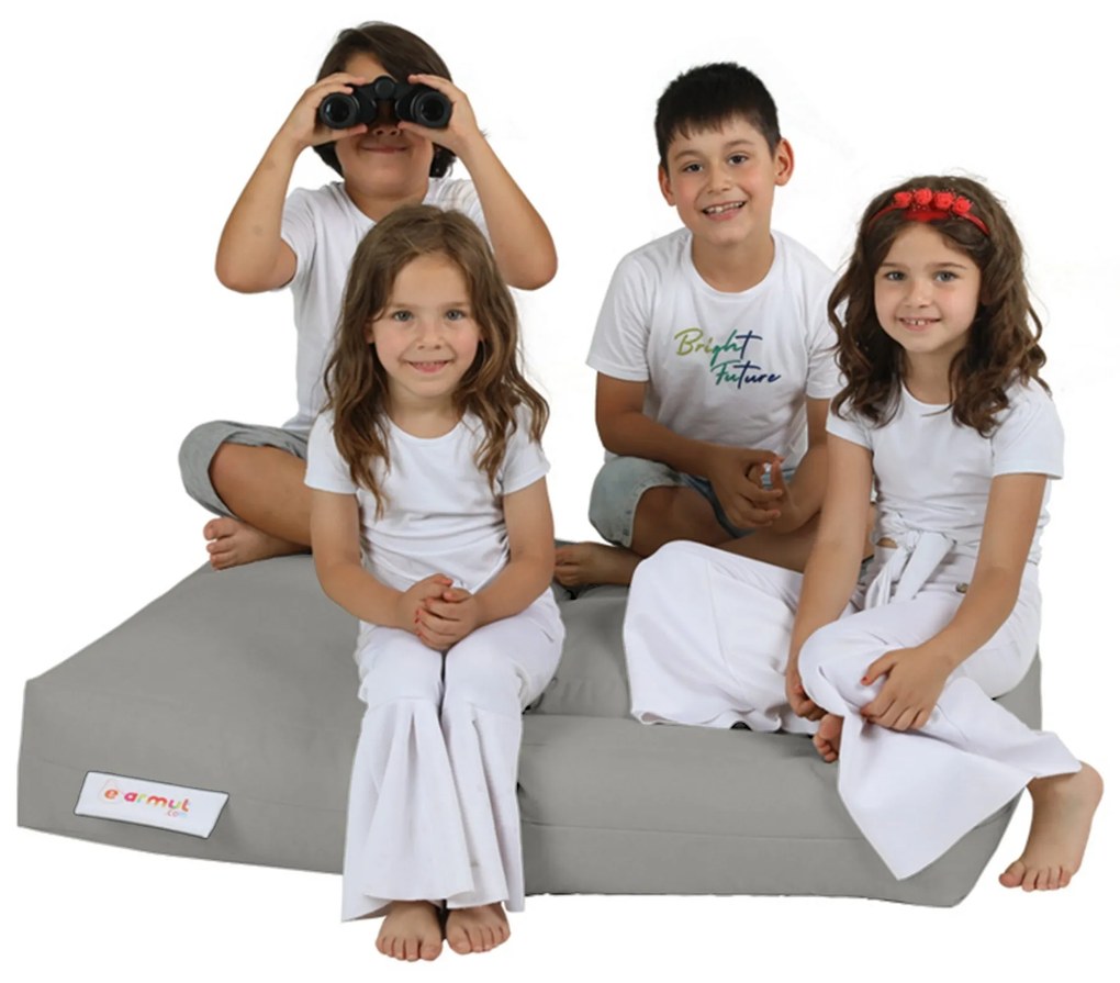 Dětský sedací vak Poufy s taburety 100 cm šedý