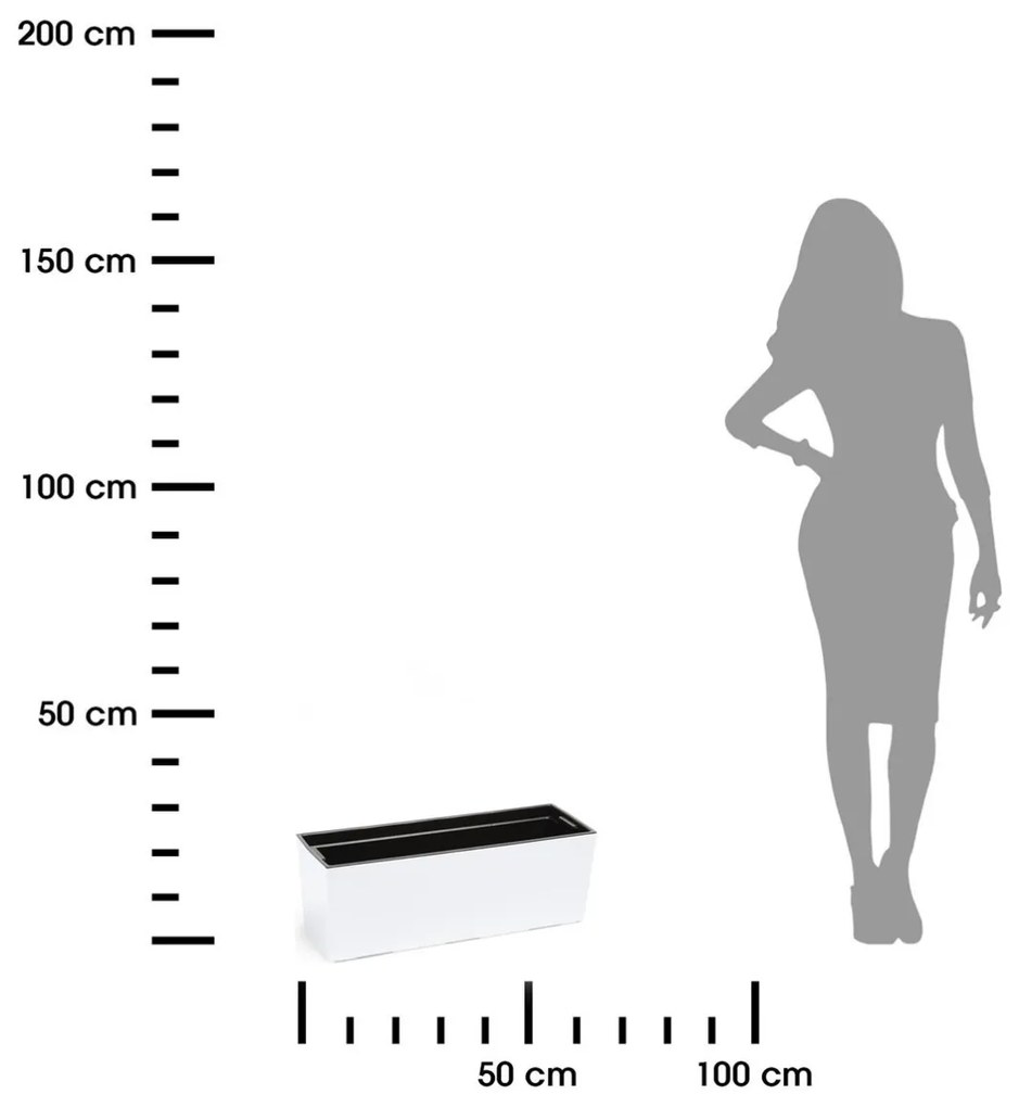 Balkónový truhlík BOUQUET 56 cm biely