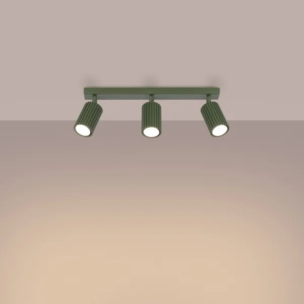 Sollux SL.1619 - Bodové svietidlo KARBON 3xGU10/10W/230V zelená