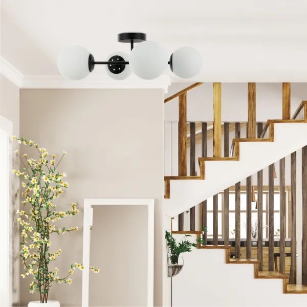 Prisadený luster MADDIE 4xE14/5W/230V čierny