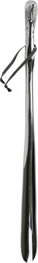 Strieborná kovová obúvacia lyžica s hlavou kačice - 10*3*58 cm