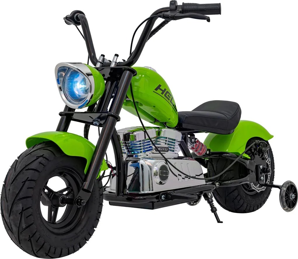 Ramiz Chopper Warrior Zelený motocykel