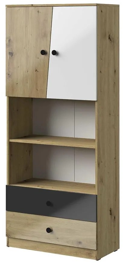 Regál Nero 04  80 – Čierna Lesk