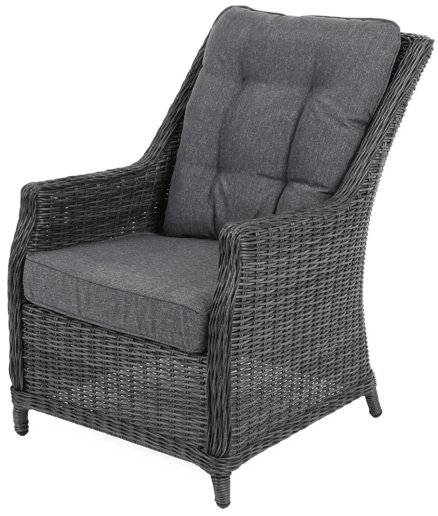 Záhradné ratanové kreslo BERKLEY tmavosivé