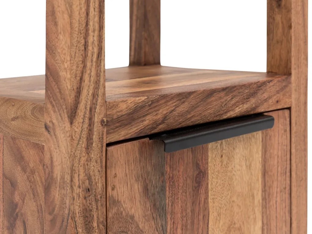 furniture-nabytek.cz - Masivní koupelnová závěsná skříňka Sydney z akácie, lakovaná, hnědá – 31×25×90 cm